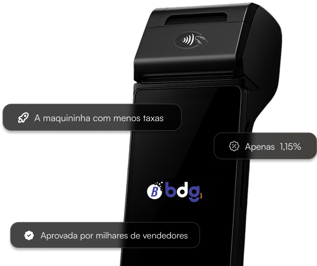 Mulher usando maquininha BDG